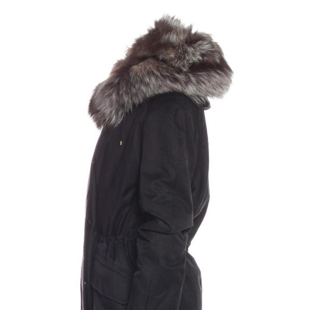 Yves Solomon - Black parka with fur